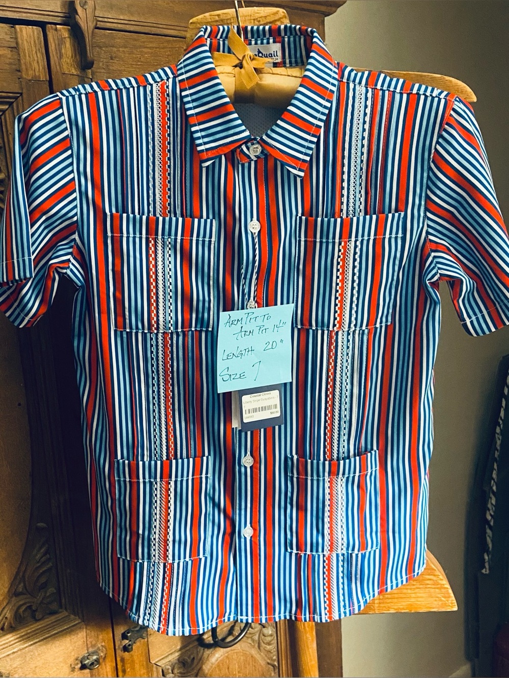 BLUE QUAIL NWT Guayabera, Boys Size 7